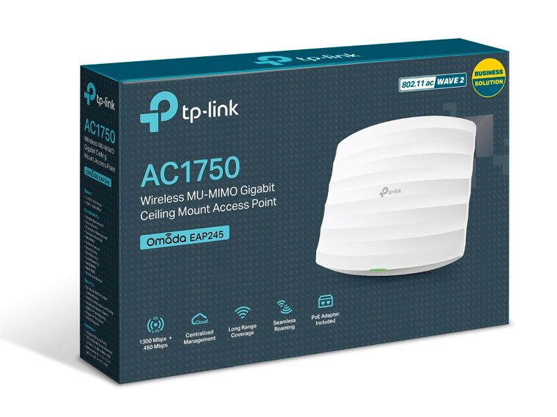 ACCESS POINT TP-LINK EAP245-  OMADA AC1750 WIRELESS MU-MIMO