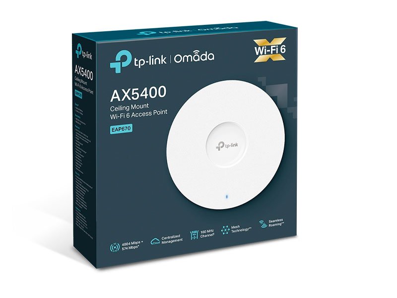 ACCESS POINT TP-LINK OMADA EAP670 AX5400 CELING MOUNT WIFI-6