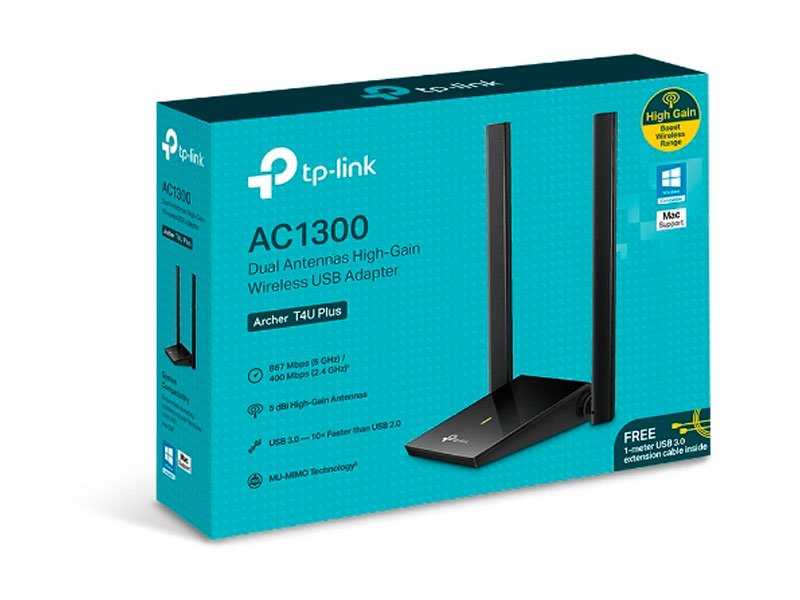 ADAPTADOR USB TP-LINK AC1300 DOBLE BANDA ARCHER T4U PLUS WIRELESS