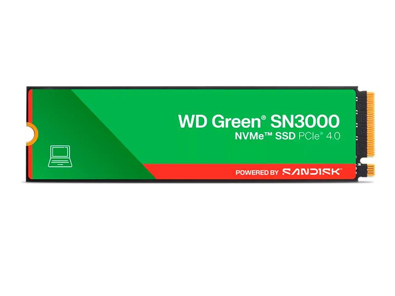 DISCO SOLIDO WESTER DIGITAL GREEN 1TB M.2 SN3000 NVMe 2280 PCIe Gen 4.0