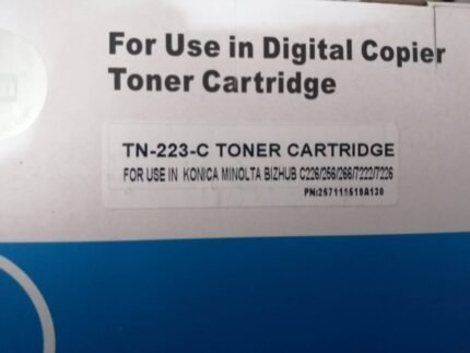 TONER KONICA MINOLTA TN-223 COMPATIBLE BIZHUB C226/256/266/7222/7226 CYAN - Imagen 2