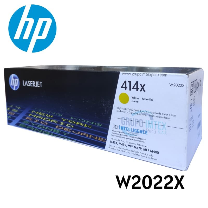 Toner HP W2022X 414X L.J. M454 Yellow 6,000 PGS