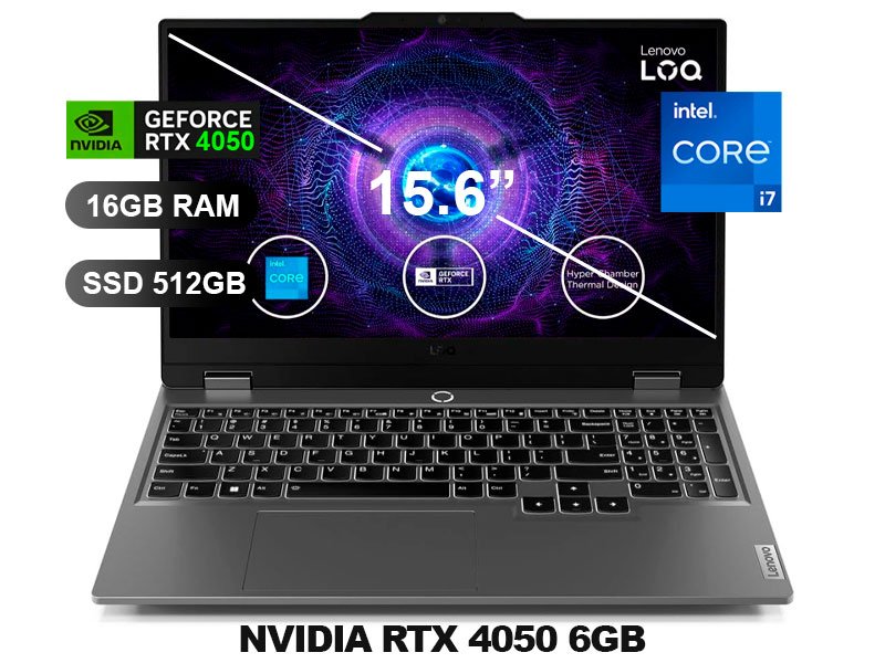 LAPTOP LENOVO LOQ 15IRX9 I7-13650HX 16GB/ SS512GB/ RTX4050 6GB/ FREE/ 15.6/ 83DV00FKLM