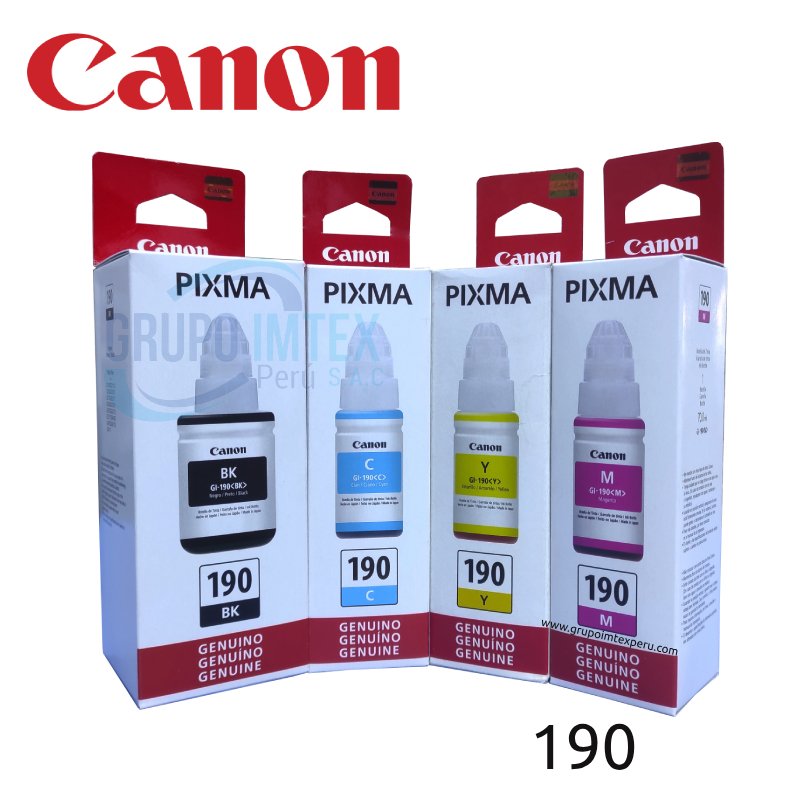 Pack Botella De Tinta Canon GI-190 Pixma G2100, G2101, G2110