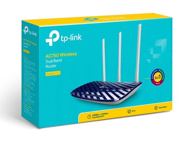 ROUTER TP-LINK AC750 DOBLE BANDA ARCHER C20