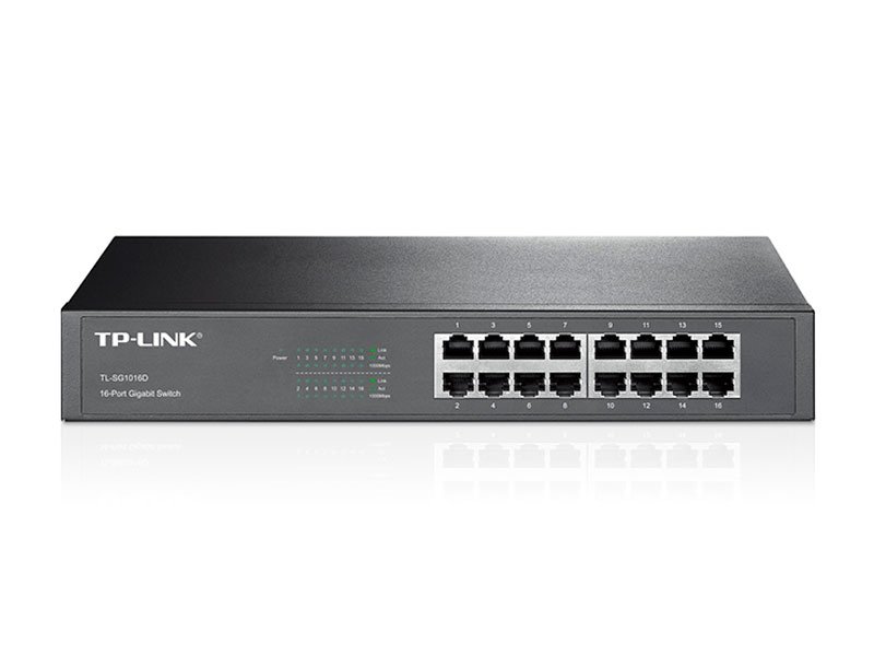 SWITCH TP-LINK 16PORT 10/100/1000 GIBABIT TL-SG1016D METALICO RACKMOUNT