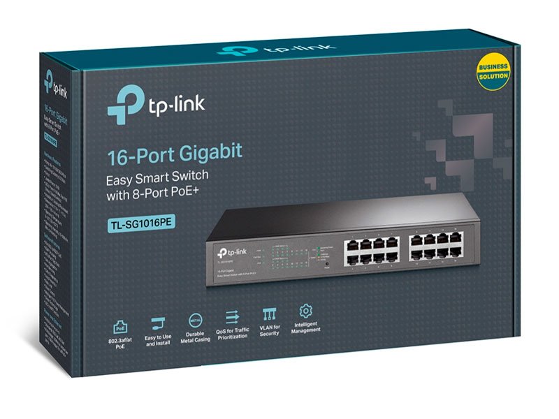 SWITCH TP-LINK 16PORT TL-SG1016PE 8PORT  POE+ Easy Smart 10/100/1000 GIBABIT