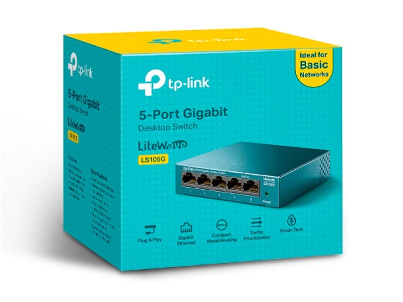 SWITCH TP-LINK 5PORT 10/100/1000 Mbps LS105G