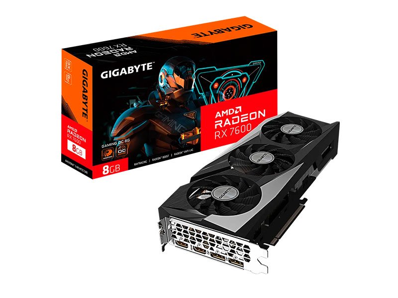 TARJETA DE VIDEO GIGABYTE RADEON RX7600 8GB GAMING OC GDDR6 128BIT