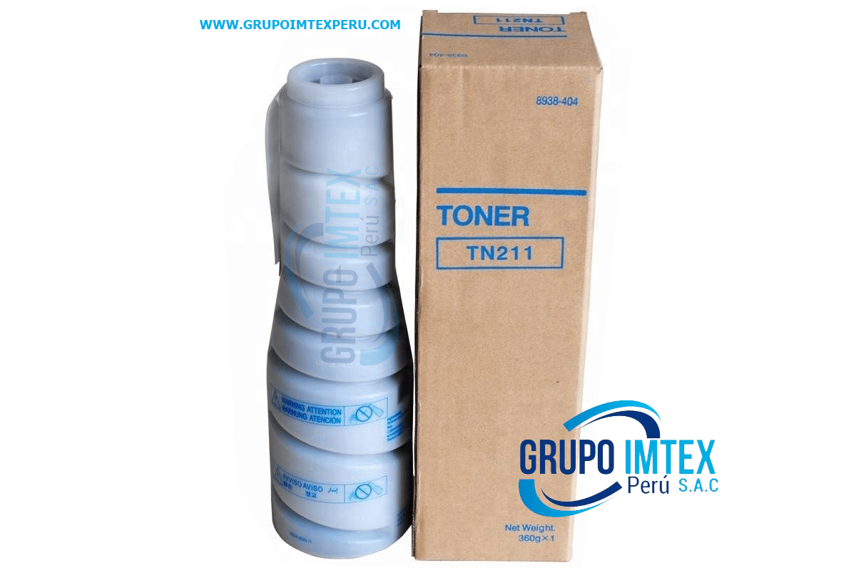 Toner Konica Minolta TN-211 Bizhub 200/222/250/282, Rendimiento 17,500 Pag. – Negro