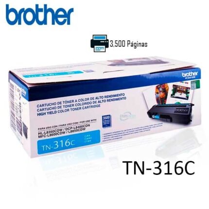 TONER BROTHER TN-316C HL-L8350/MFC-L8850 (3500 PAG) CYAN - Imagen 2
