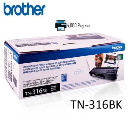 TONER BROTHER TN316BK HL-L8350/MFC-L8850 4000 PAG - Imagen 2