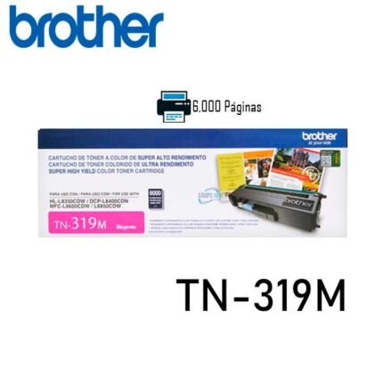 TONER BROTHER TN-319M HL-L8350/MFC-L8850 (6000 PAG) MAGENTA - Imagen 2