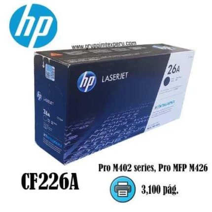 TONER HP 26a CF226A L.J.P M402 NEGRO 3.1K PAG