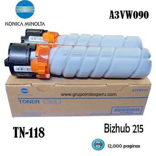 Toner Konica Minolta Tn-118  BIZHUB 215 ORIGINAL
