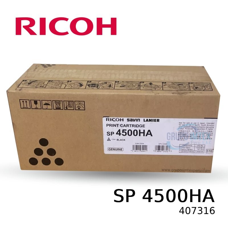 TONER RICOH 407316 SP 4500HA 4510DNDN/SP 4510SF