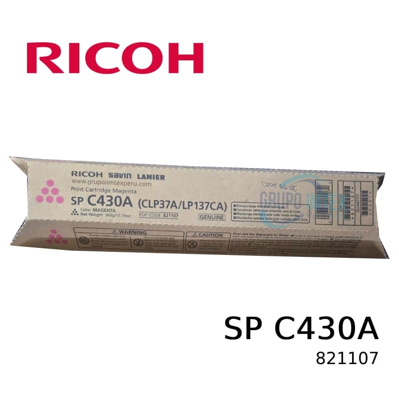TONER RICOH 821107 SP C430A MAGENTA 15KPG