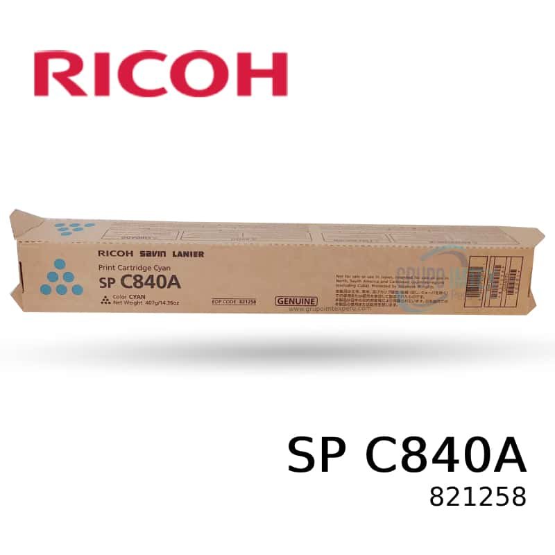 TONER RICOH 821258 SP C840A CYAN 34KPG