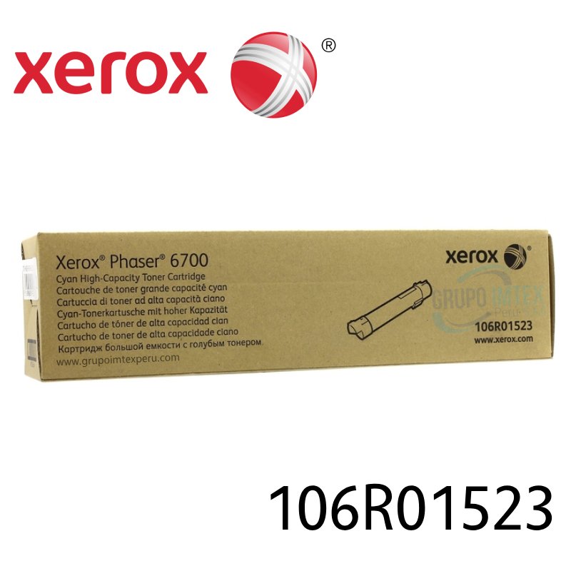 TONER XEROX 106R01523 CIAN ALTA CAPACIDAD (PHASER 6700)