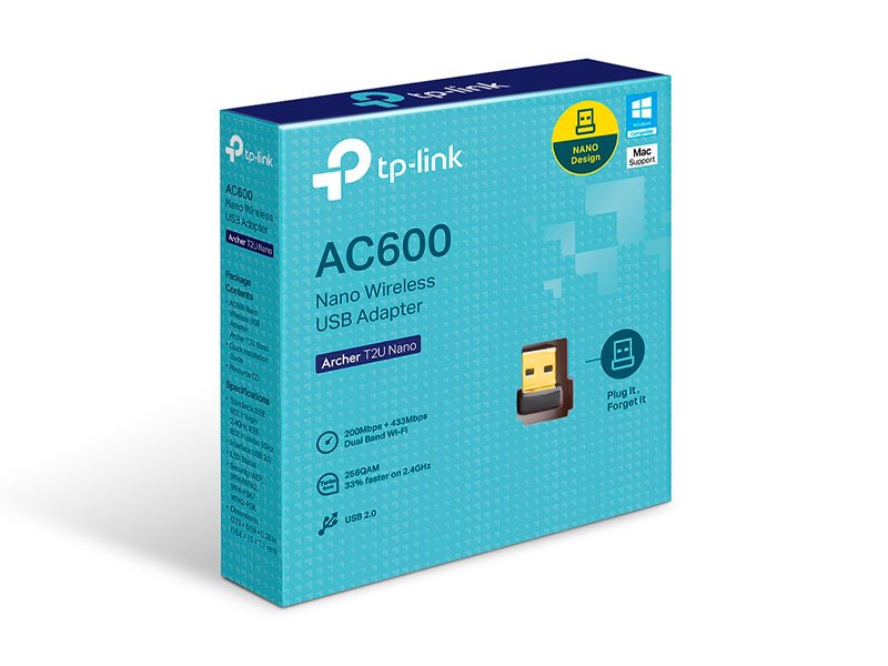 ADAPTADOR TP-LINK USB AC600 DOBLE BANDA T2UNANO