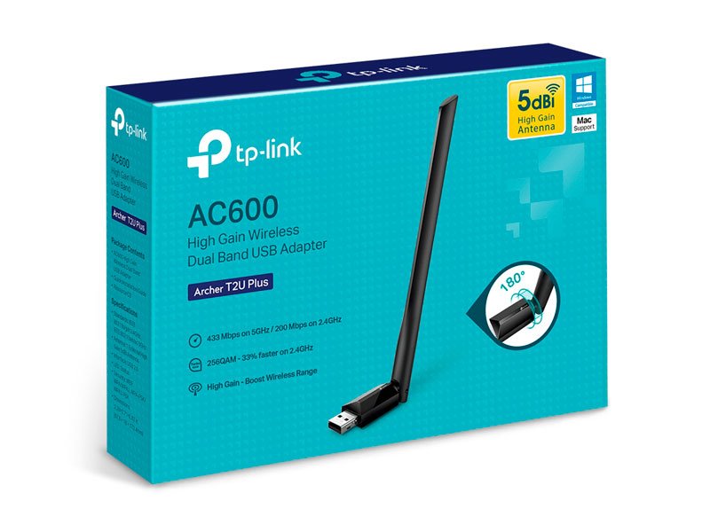ADAPTADOR TP-LINK USB AC600 DOBLE BANDA T2UPLUS