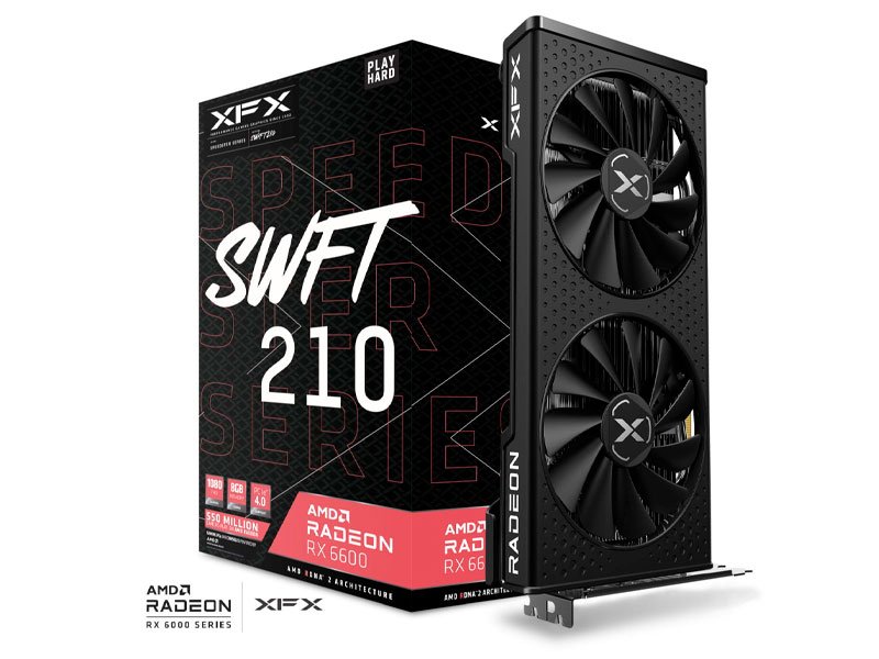 TARJETA DE VIDEO XFX RADEON SWFT210 RX6600 8GB GDRR6