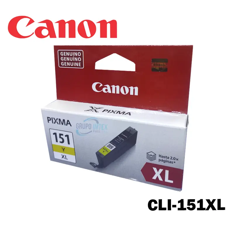 Tinta Canon Cli-151XL  Yellow  Mg6310, Mg5410,  iP7210