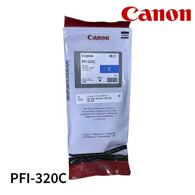 Tinta Canon Pfi-320C Cyan Imageprograf Tm-200, Tm-205, Tm-300, Tm-305