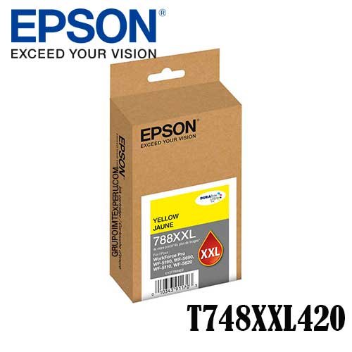 Tinta Epson T748Xxl420 Yellow Workforce Pro Wf-6590, Wf6090, Wf-8590