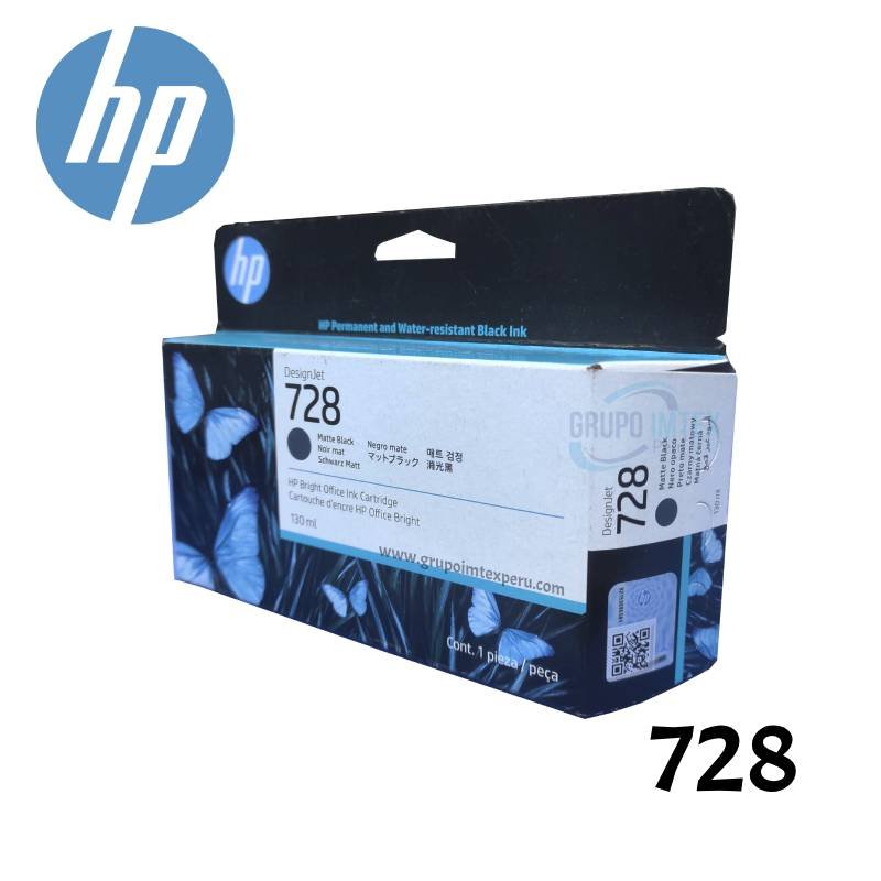 Tinta Hp 728 Matte Black 3Wx25A 130ML