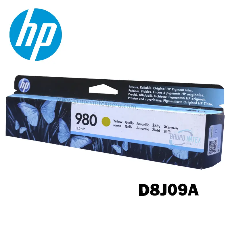 Tinta Hp 980 Amarillo D8J09A   X555, Mfp X585