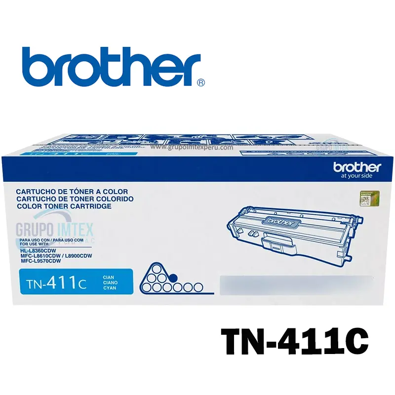 Toner Brother Tn-411 Cyan Hl-L8360Cdw , Mfc-L8610Cdw , Mfc-L8900Cdw