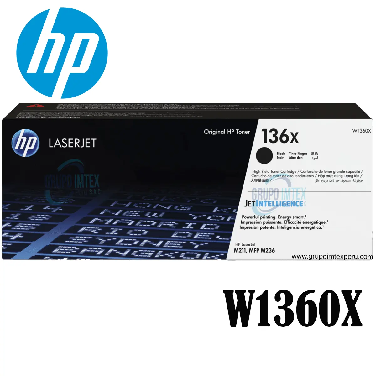 Toner Hp 136X W1360X Negro Laserjet M211, Mfp M236, M209Dwe