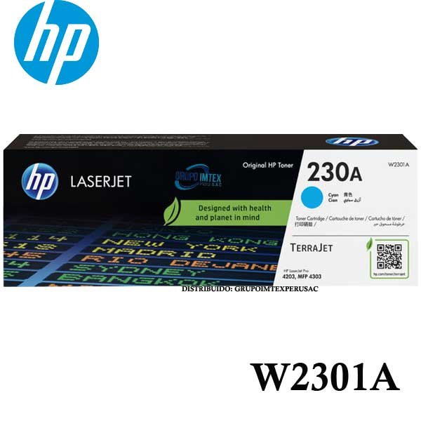 Toner Hp 230A W2301A Cyan Laserjet Pro 4203, Mfp 4303