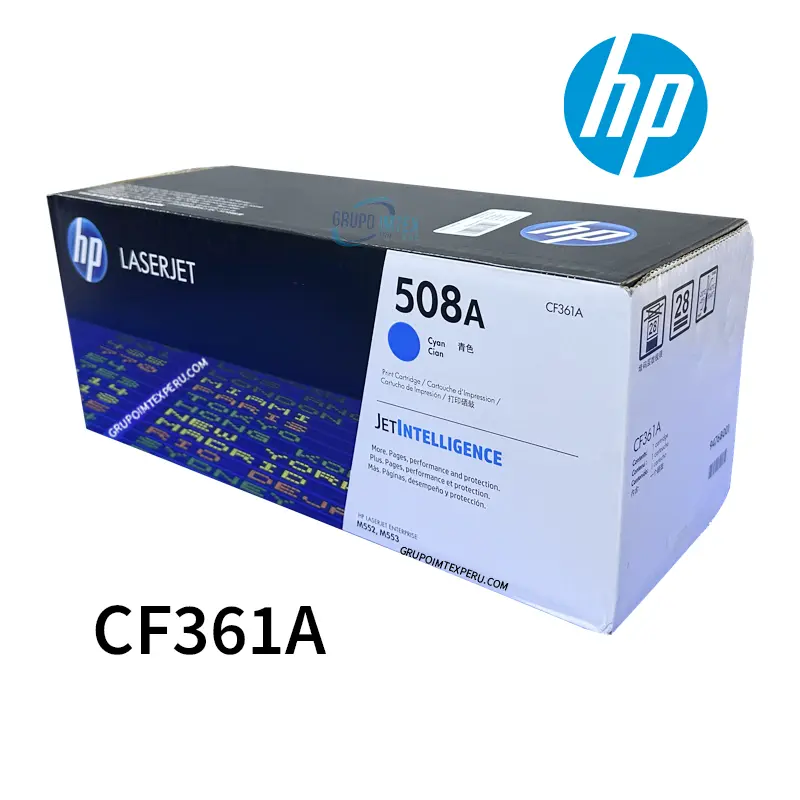 Toner Hp Cf361A 508A Mfp M553, M552 Cyan
