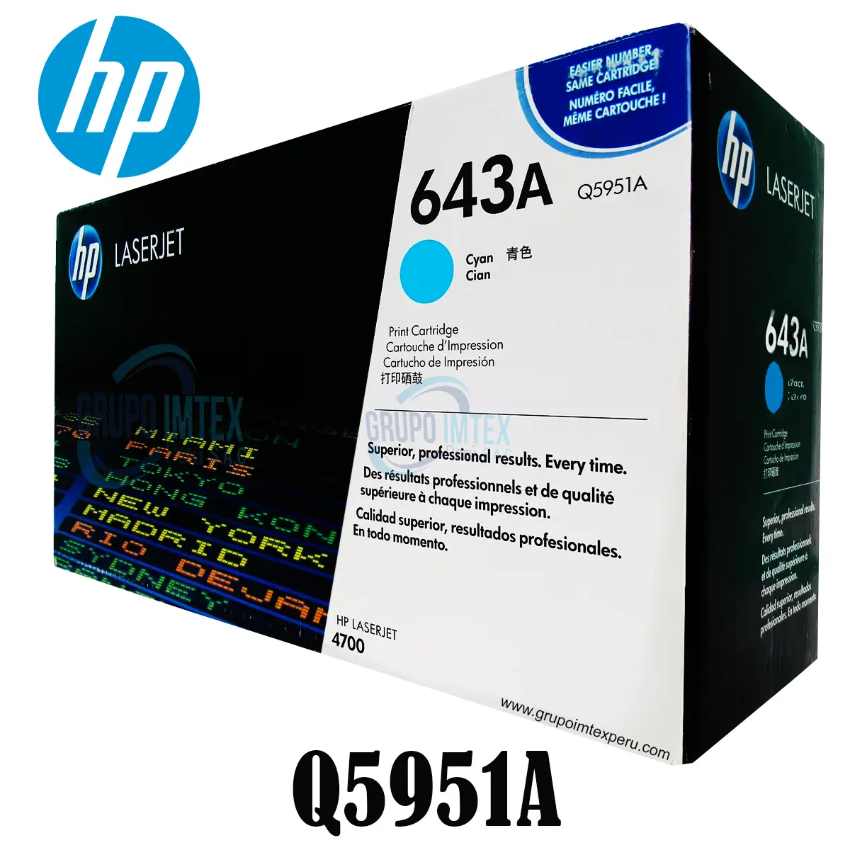 Toner Hp 643A Q5951A Cyan LaserJet Pro 4700, 4700dn, 4700dtn, 4700n
