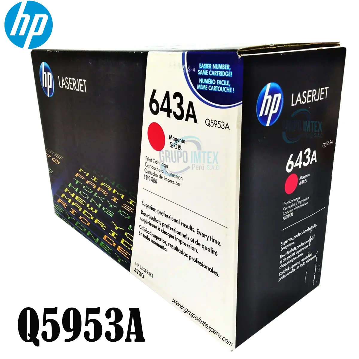 Toner Hp 643A Q5953A Magenta LaserJet Pro 4700, 4700dn, 4700dtn, 4700n
