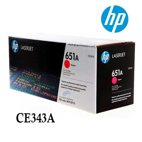 Toner Hp 651A Ce343A Magenta Laserjet M775Dn, M775F, M775Z