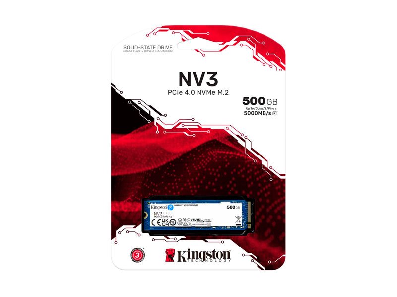 SSD KINGSTON NV3 500GB 5000MB/S NVME M.2 PCI.E SNV3S/500G