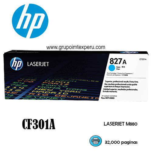 Toner Hp 827a Cyan Cf301a Mfp M880z