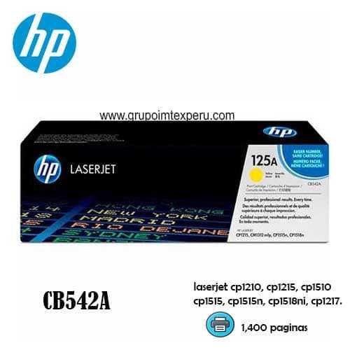 toner hp cb542a 125a laserjet cp1210, cp1215, cp1510, cp1515, cp1515n.