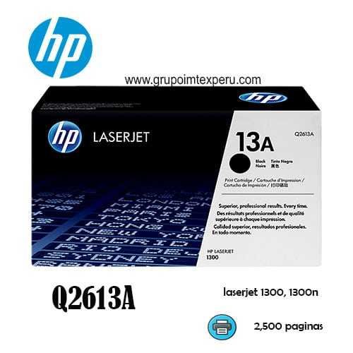 toner hp q2613a 13a l.j. 1300 2,500 pag.