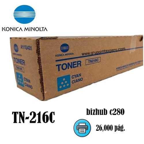 toner konica minolta tn-216c cian bizhub c280 A11G491 original